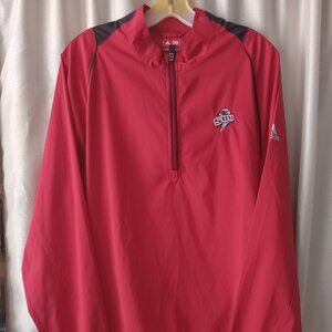 Adidas Men's Red Golf 1/4 Zip Climaproof Jacket - Large